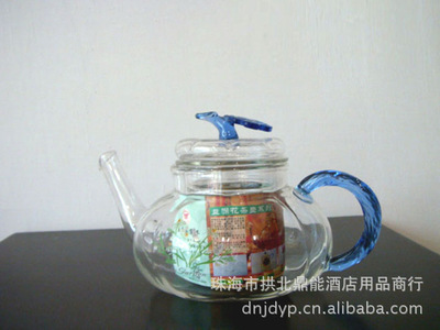 【供应耐热玻璃茶壶(图)玻璃花茶壶 玻璃咖啡壶茶壶套装】价格,厂家,图片,杯子,珠海市鼎恒贸易-
